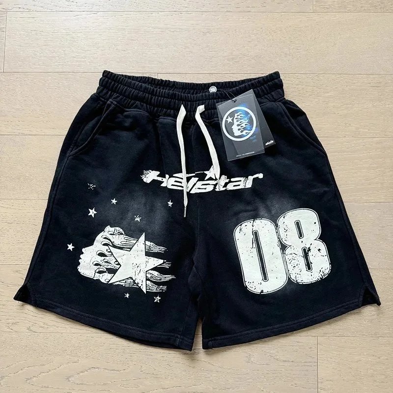 Helstar Black Graphic Shorts