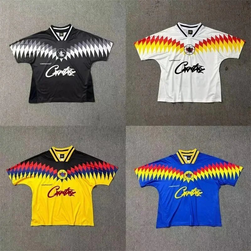 Cortez Black, White, Yellow, and Blue Short Sleeve Jerseys