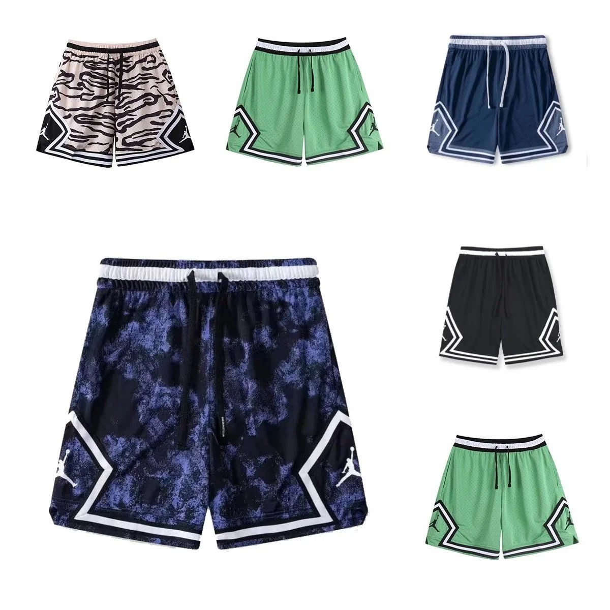 Jordan Blue and Green Basketball Shorts