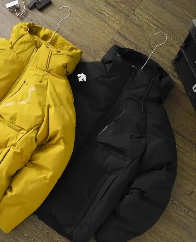 Destron Black and Yellow Hooded Puffer Jacket