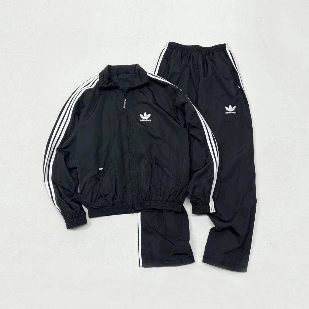 Balenciaga Black Track Jacket and Pants Set