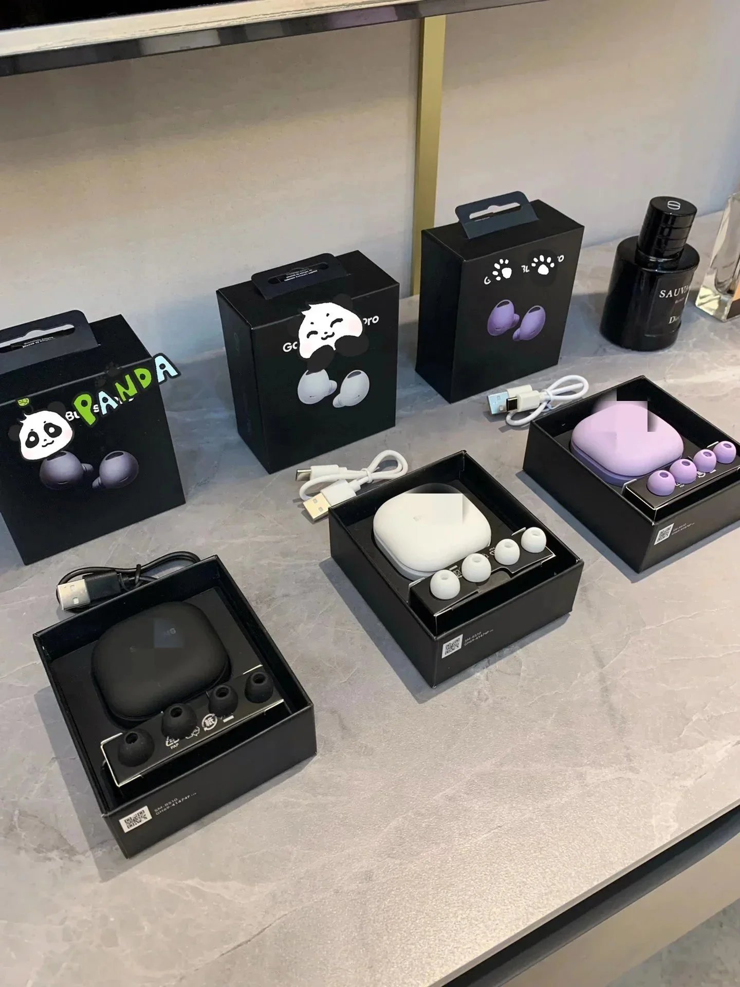 Wireless Earbuds in Black and White