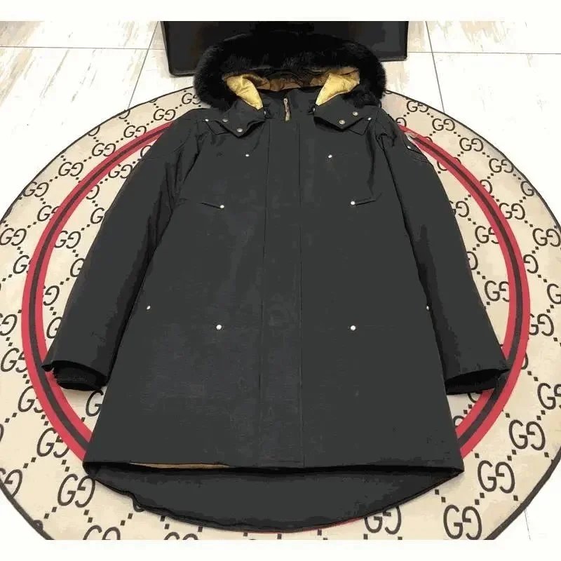 Black Fur-Lined Parka Coat