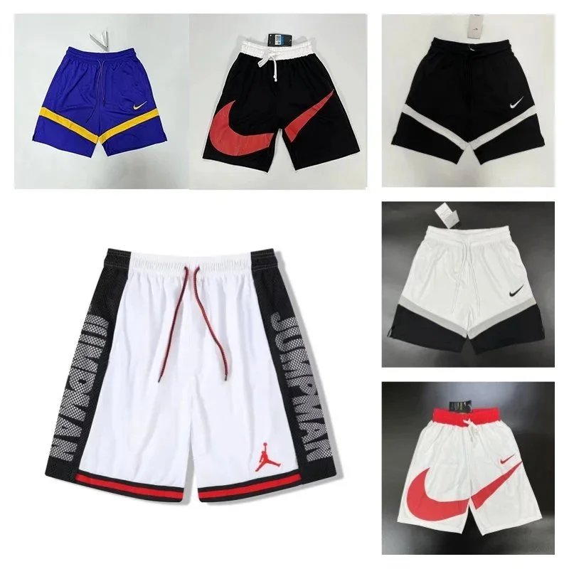 Nike Black and White Basketball Shorts with Swoosh Design