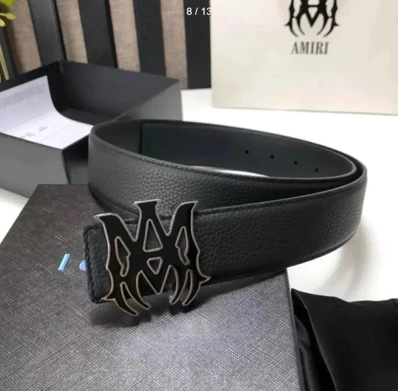 Amiri Black Leather 