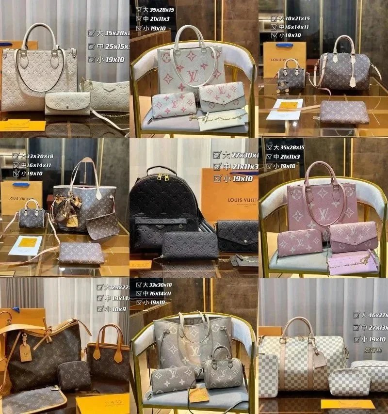 Louis Vuitton Monogram Leather Handbag Set