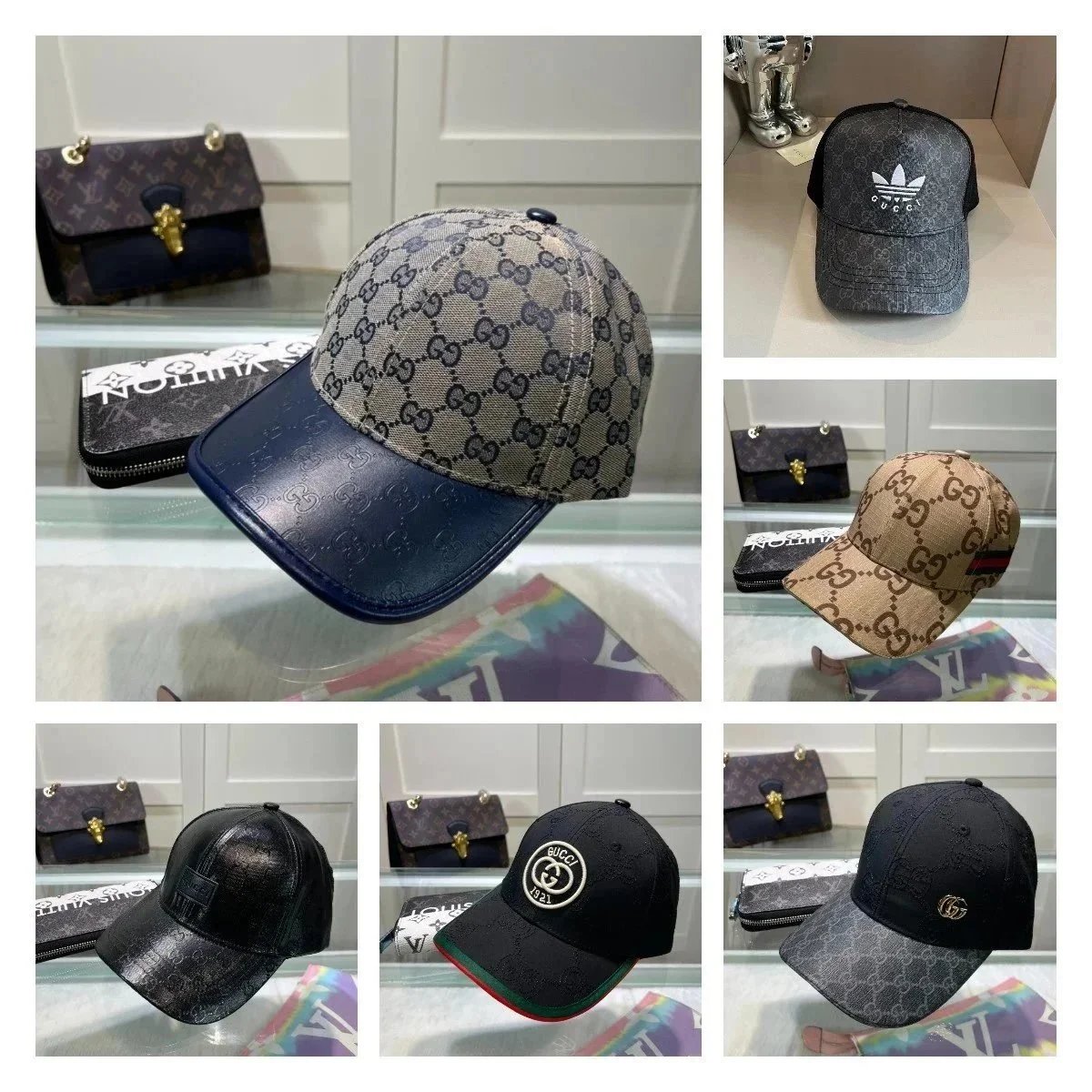 Gucci Beige and Black Baseball Cap
