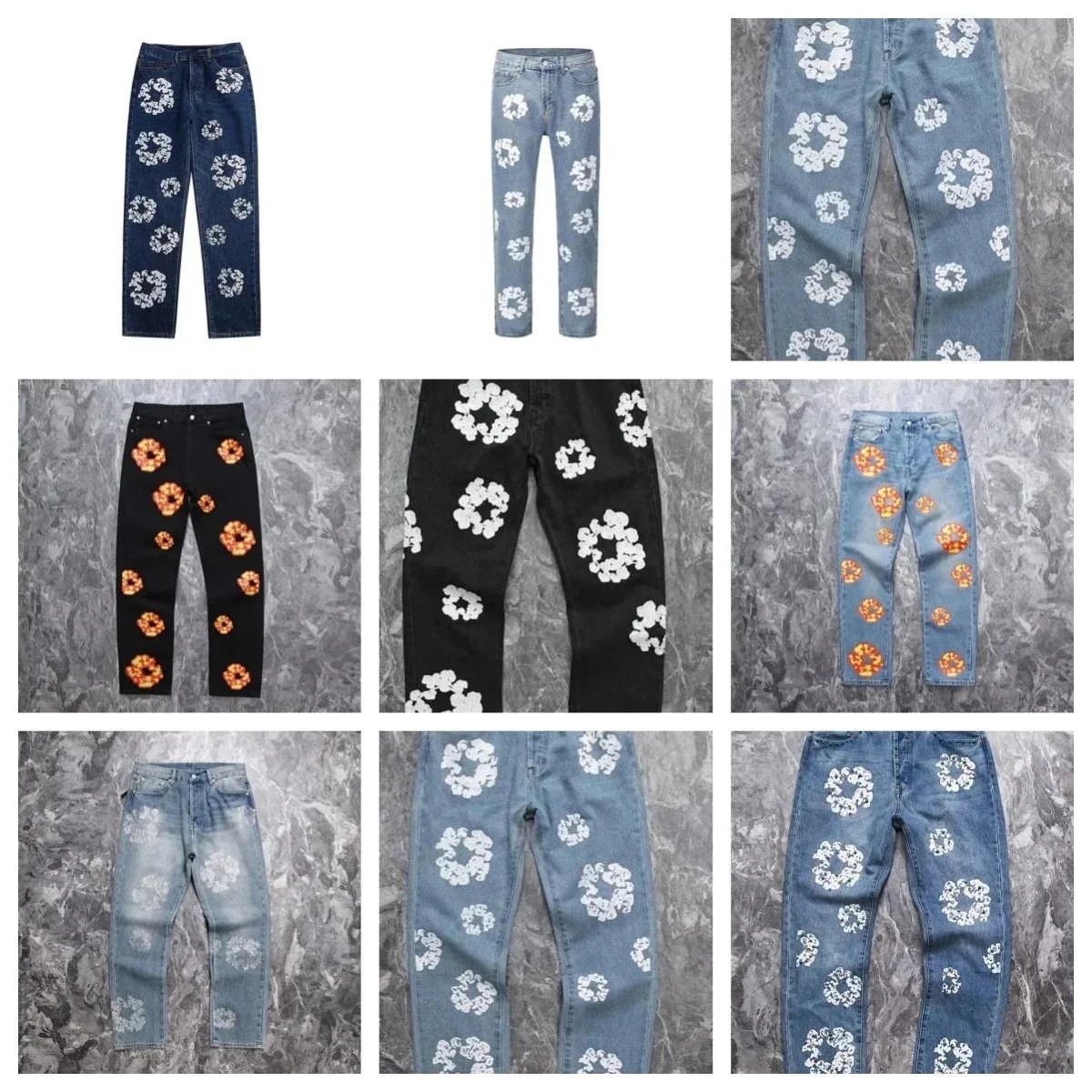 Designer Floral Print Jeans