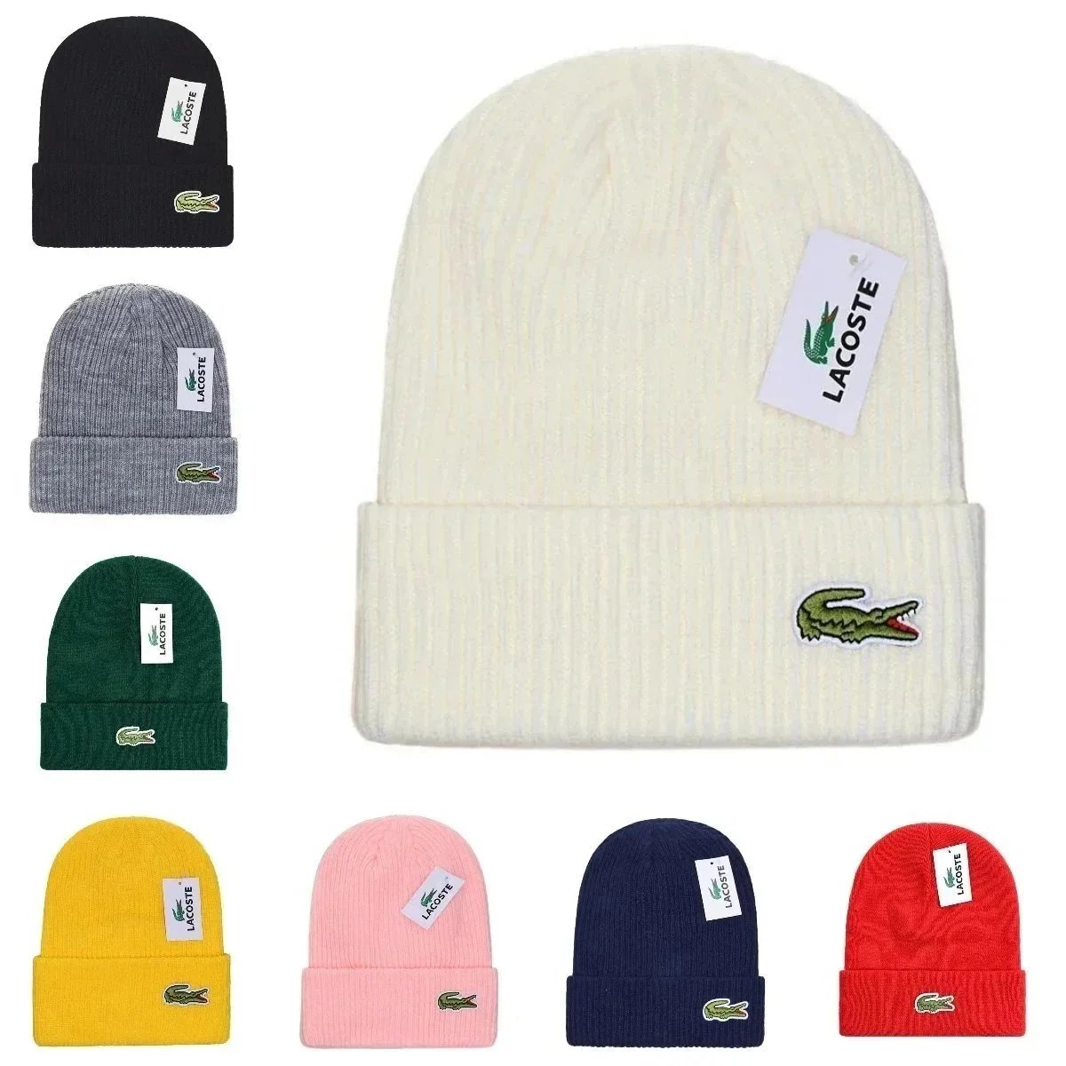 Lacoste Beanie with Crocodile Patch