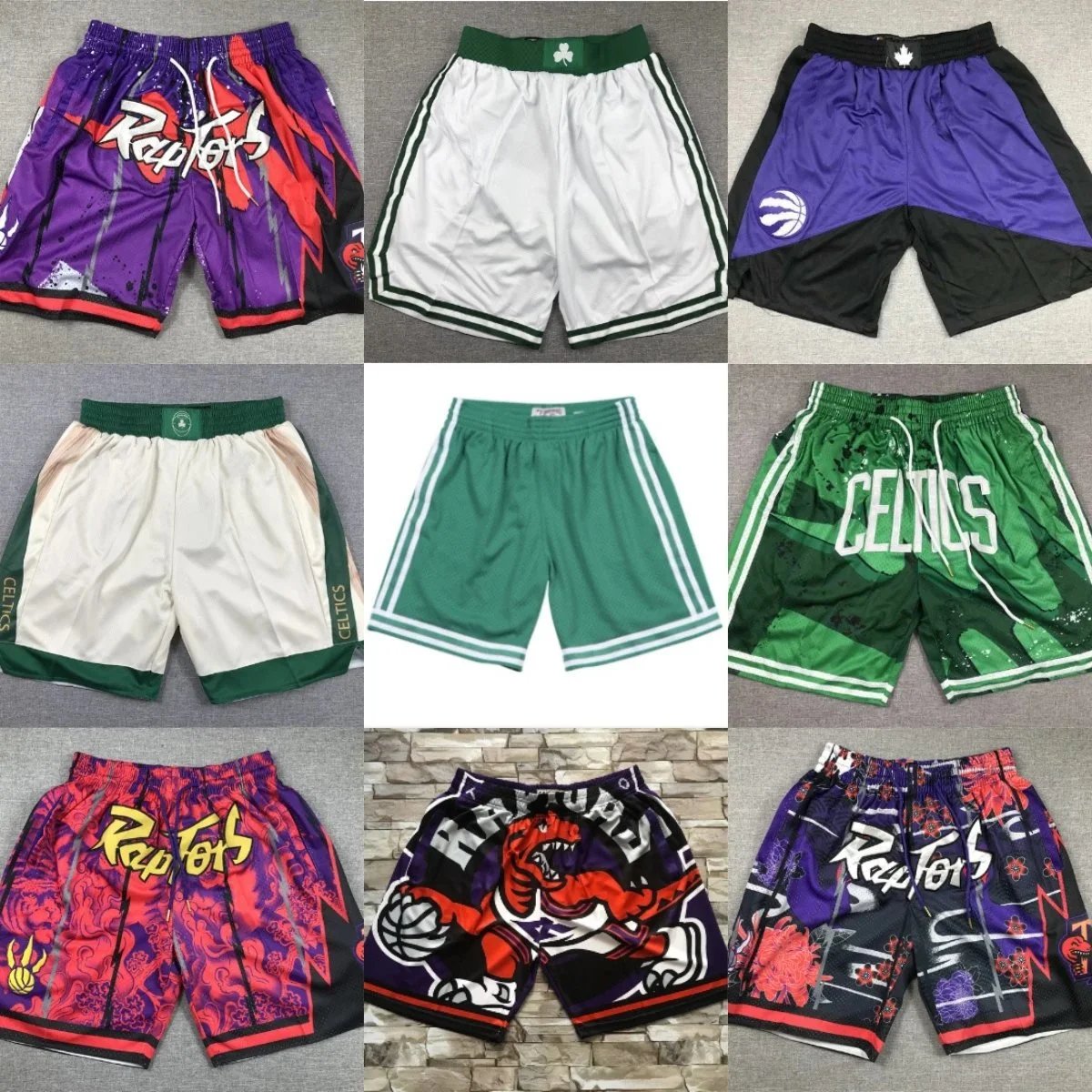 NBA Raptors and Celtics Basketball Shorts Collection