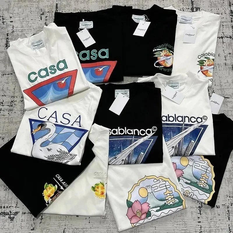Casablanca White and Black Graphic T-Shirt Set