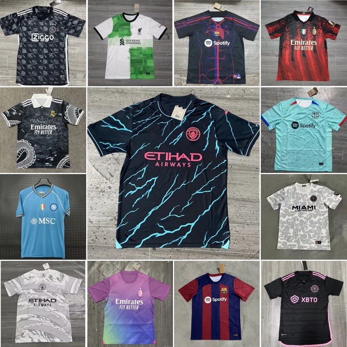 Manchester City Black Short Sleeve Jersey