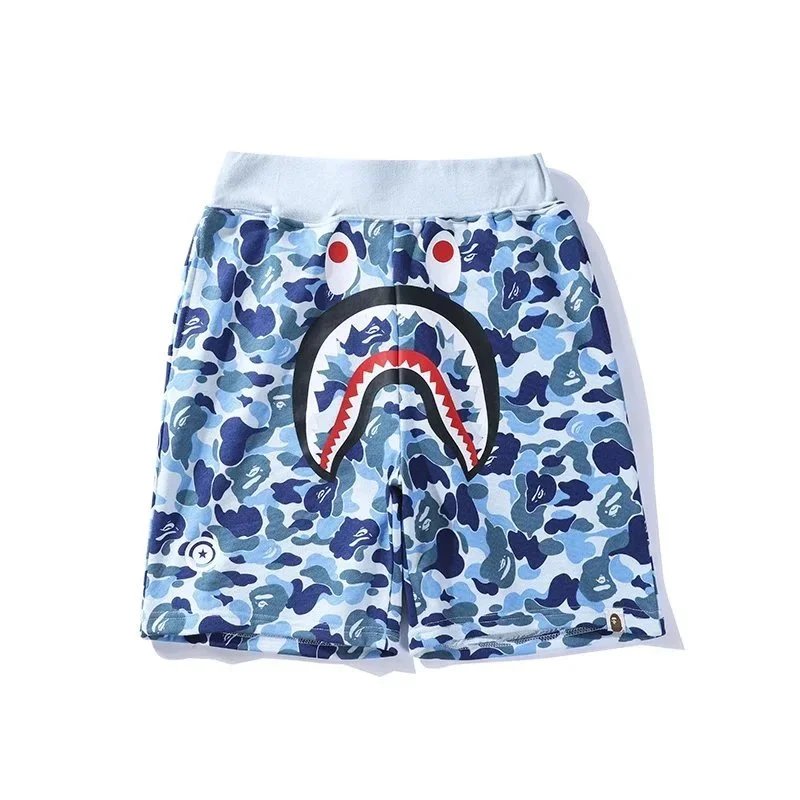 A Bathing Ape Blue Camo Shark Shorts