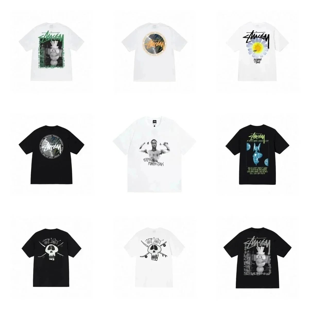 Stussy White and Bla