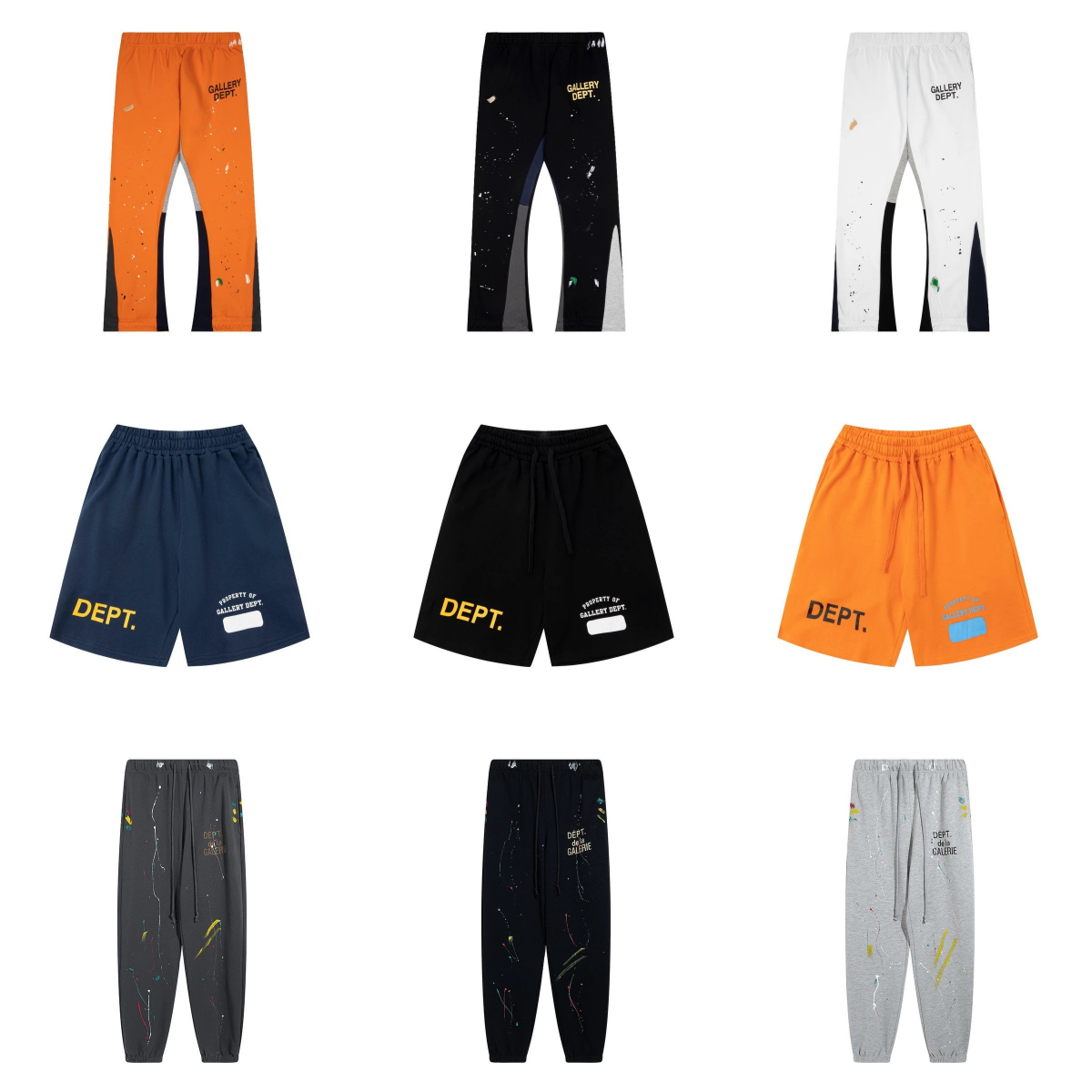 Gallery Dept. Paint Splatter Sweatpants and Shorts Set