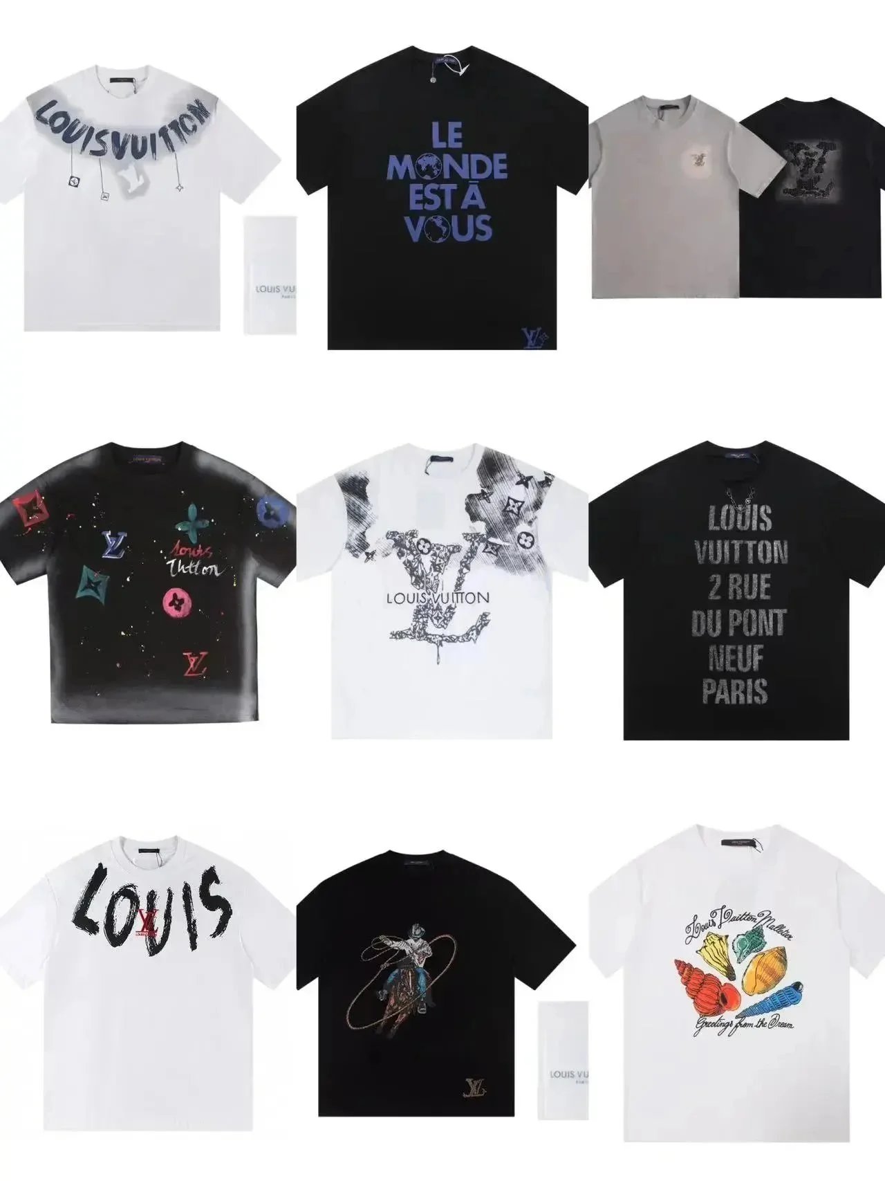 Louis Vuitton Graphic Print T-Shirts Collection