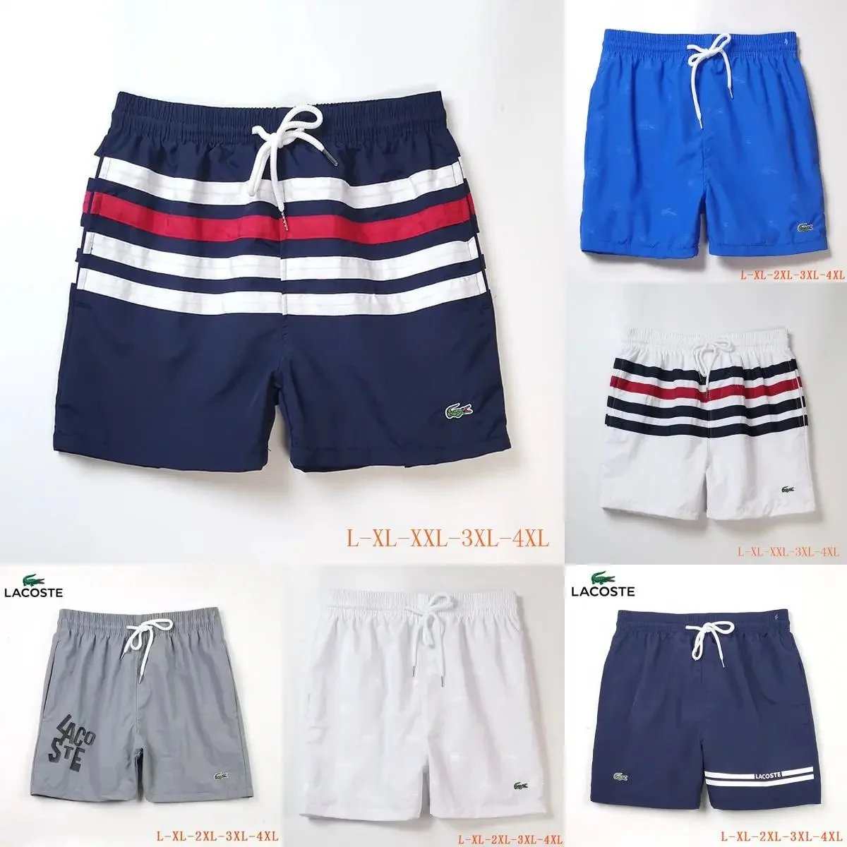 Lacoste Blue Striped Swim Shorts