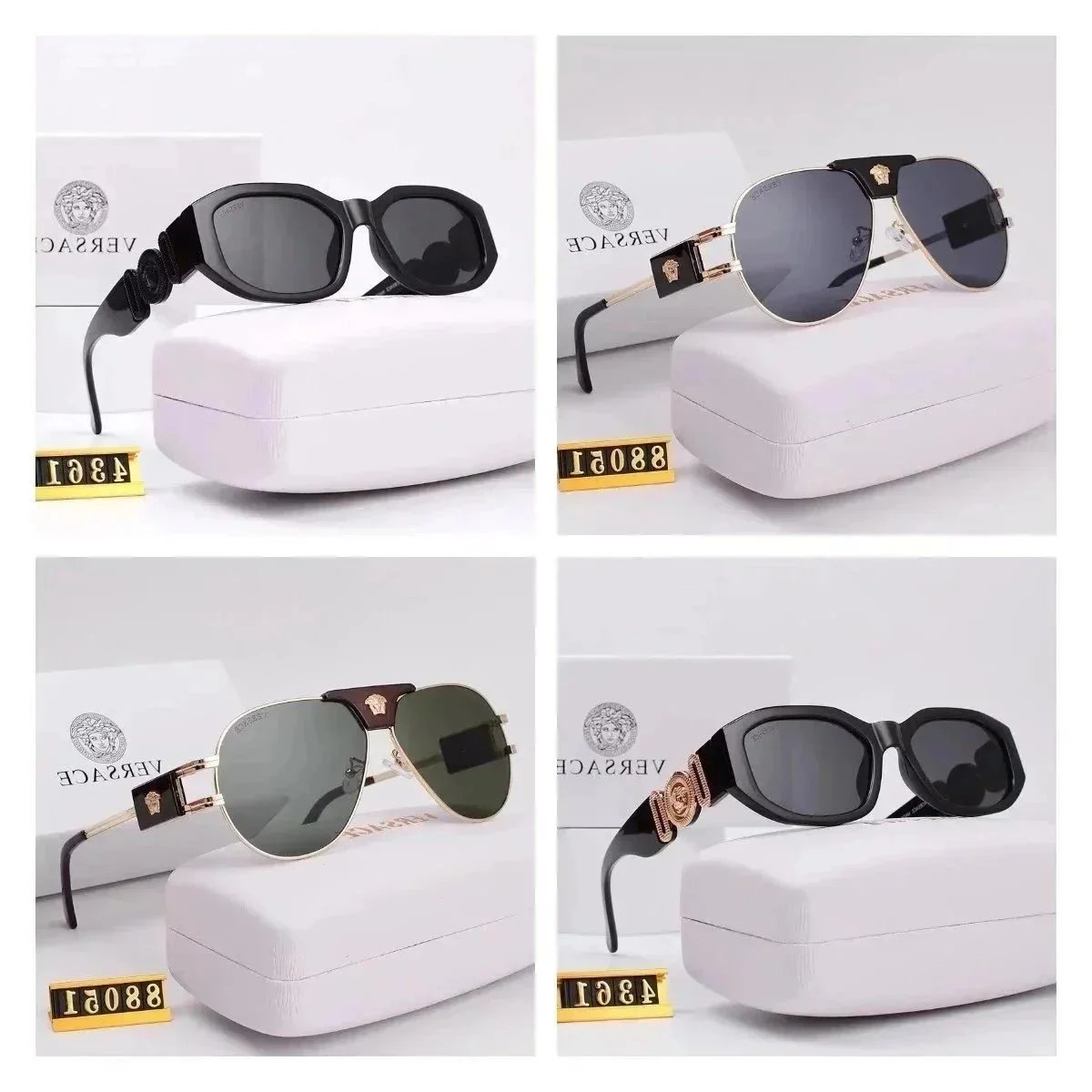 Versace Black Aviator Sunglasses