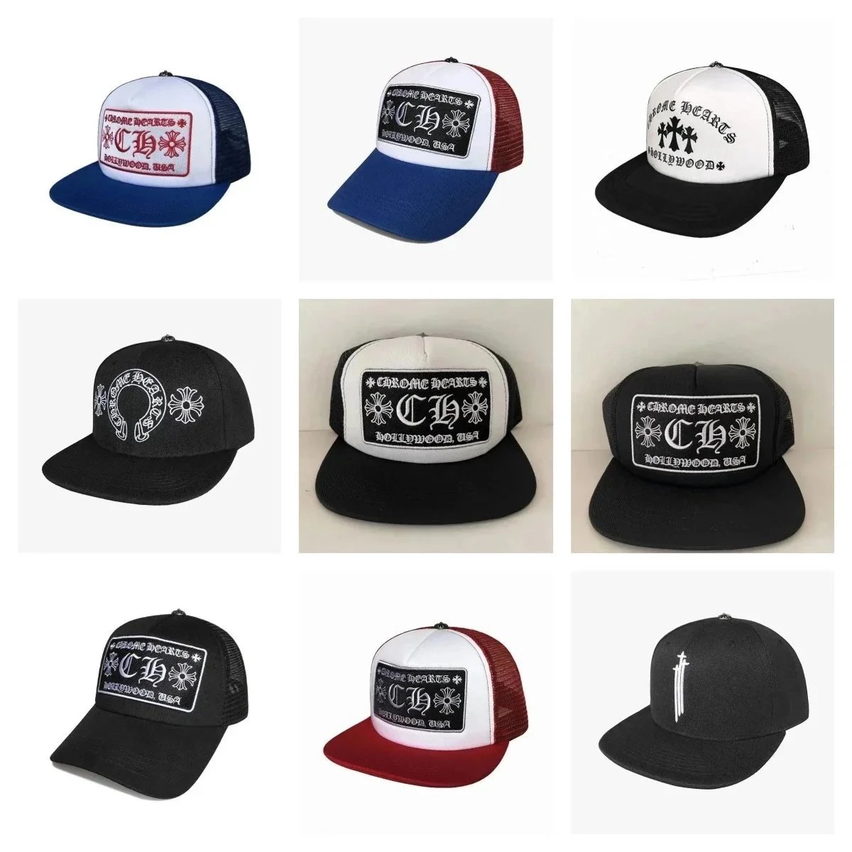 Chrome Hearts Trucker Caps in Various Colors and Styles