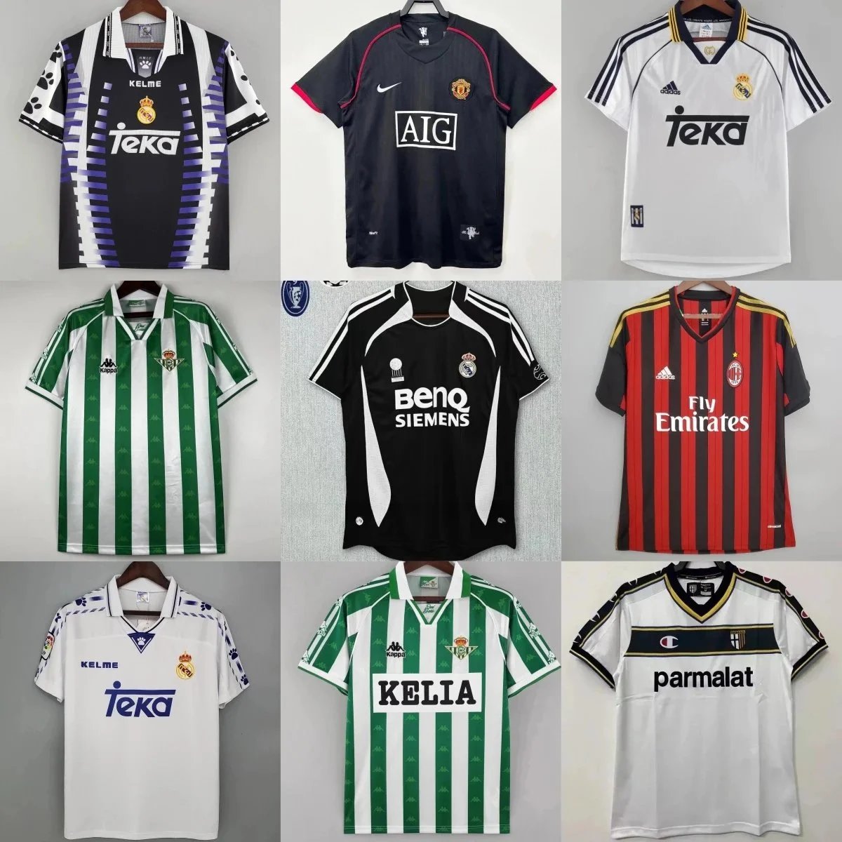 Kappa Green and White Striped Football Jersey