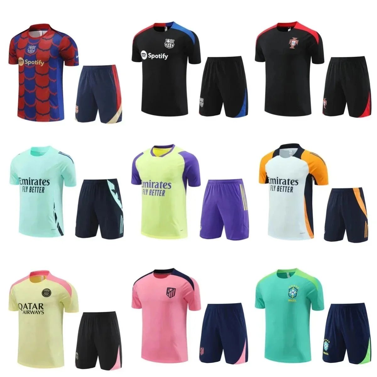 FC Barcelona Red and Blue Soccer Jersey Set