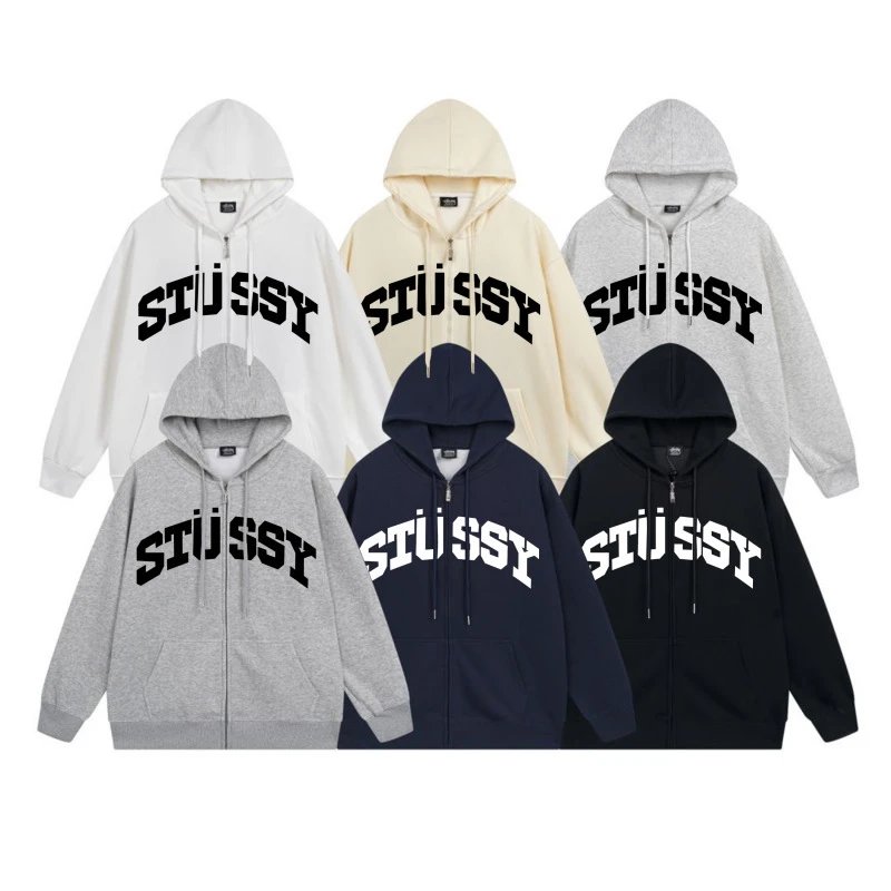 Stüssy Zip-Up Hoodie in Various Colors