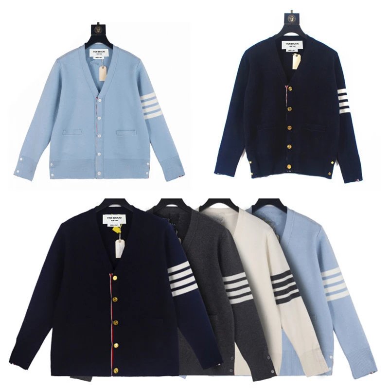 Tom Brocdo Navy Blue V-Neck Cardigan