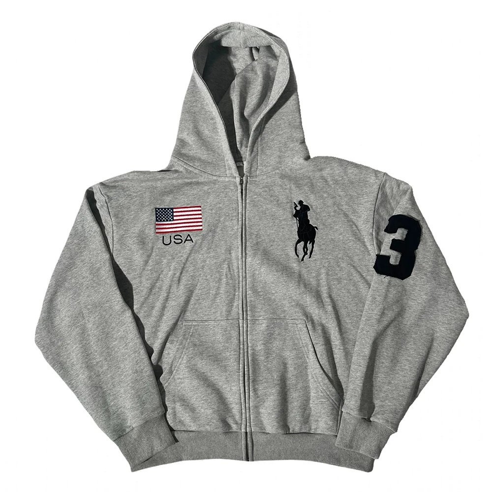 Ralph Lauren Grey Zip-Up Hoodie