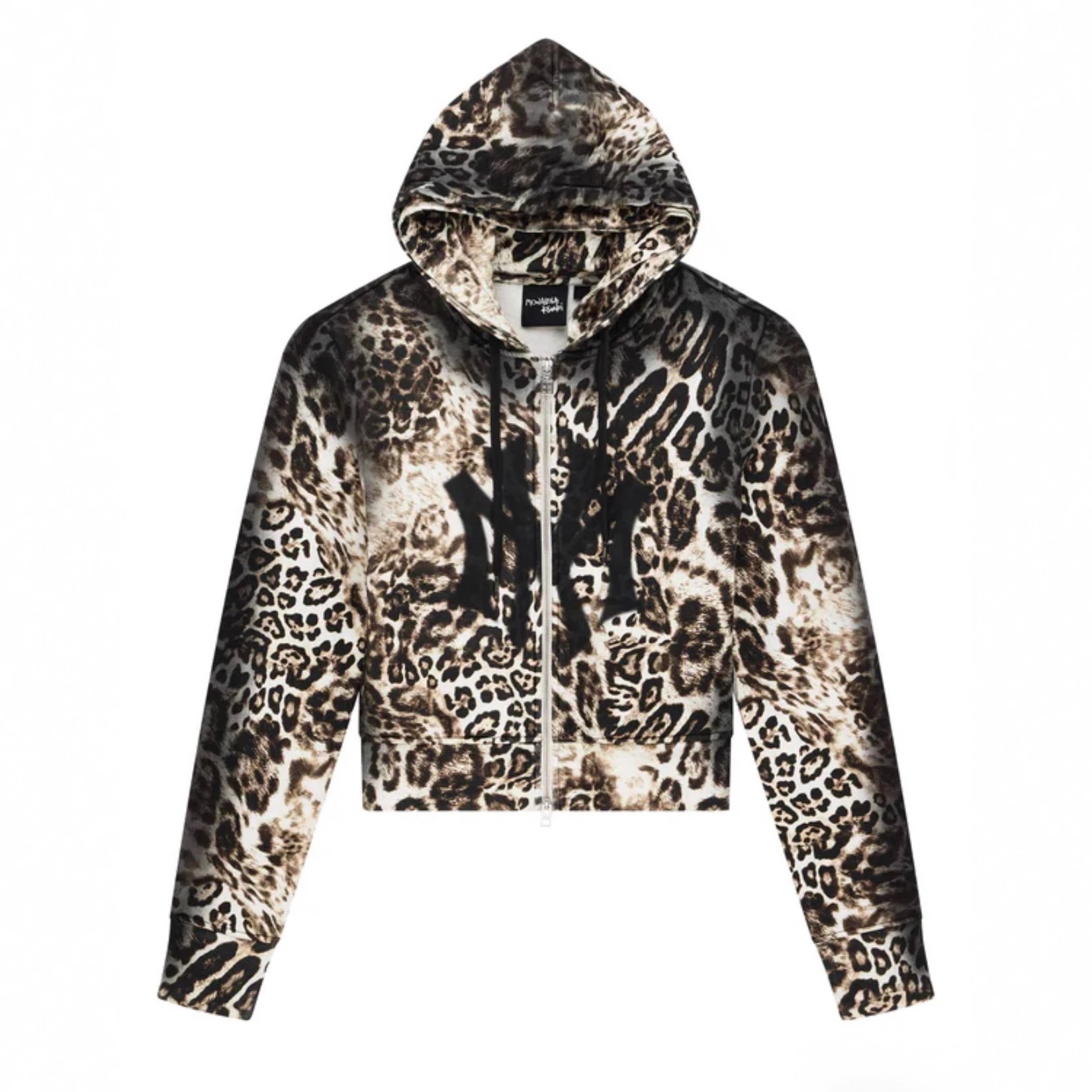 NY Leopard Print Zip-Up Hoodie