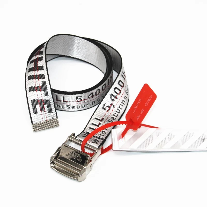 Off-White White Belt with Metal Buckle