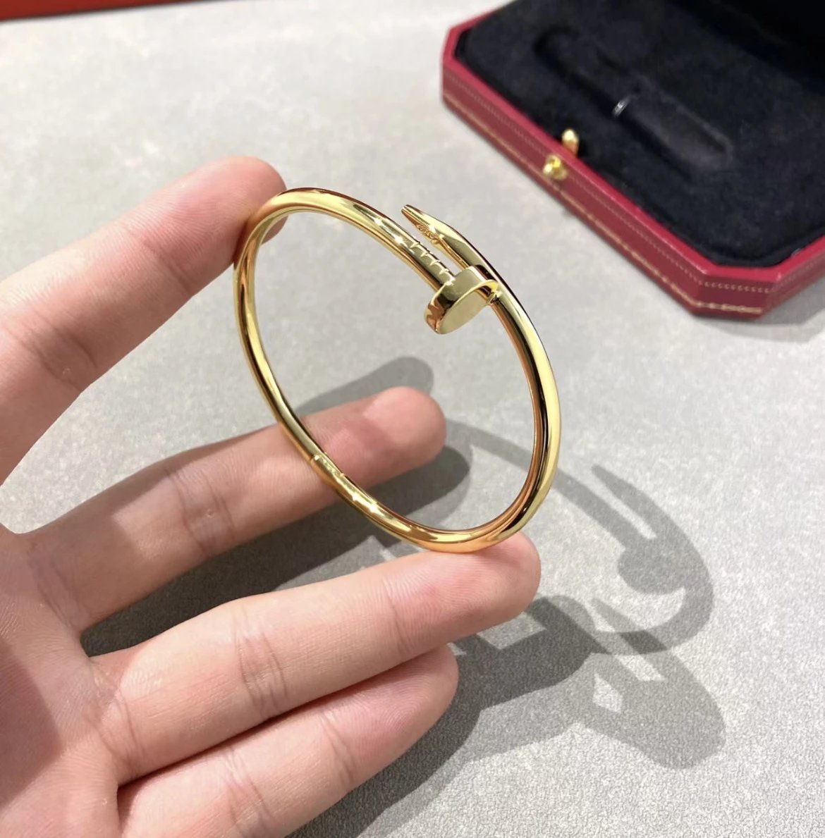 Cartier Gold Nail Bangle Bracelet