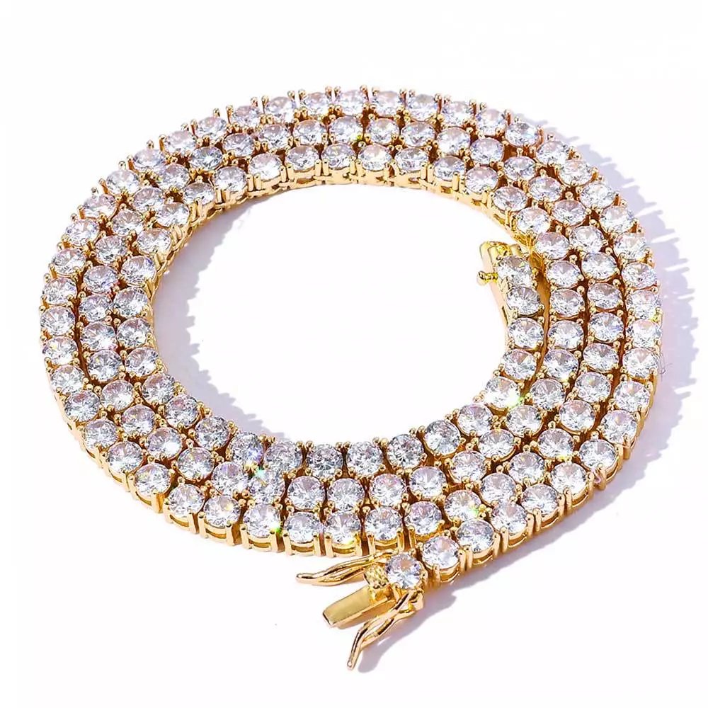 Gold Diamond Tennis Necklace