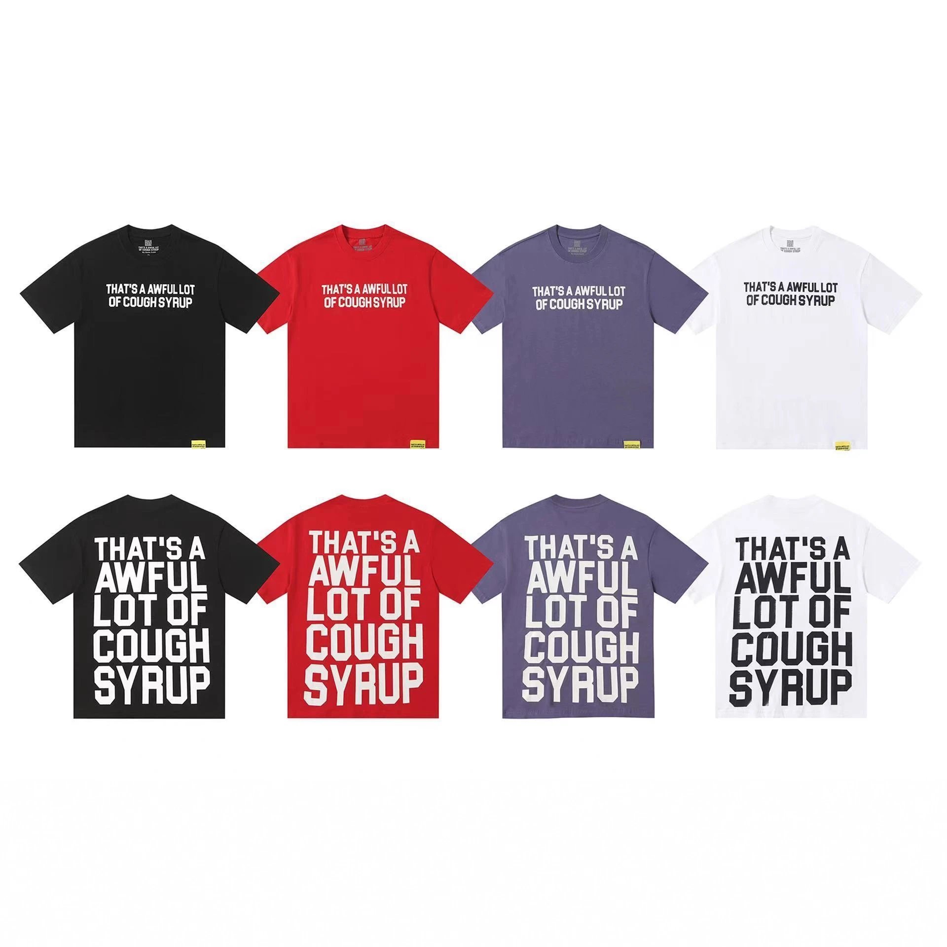 Unisex 'That's a Awful Lot of Cough Syrup' T-Shirt in Black, Red, Purple, and White