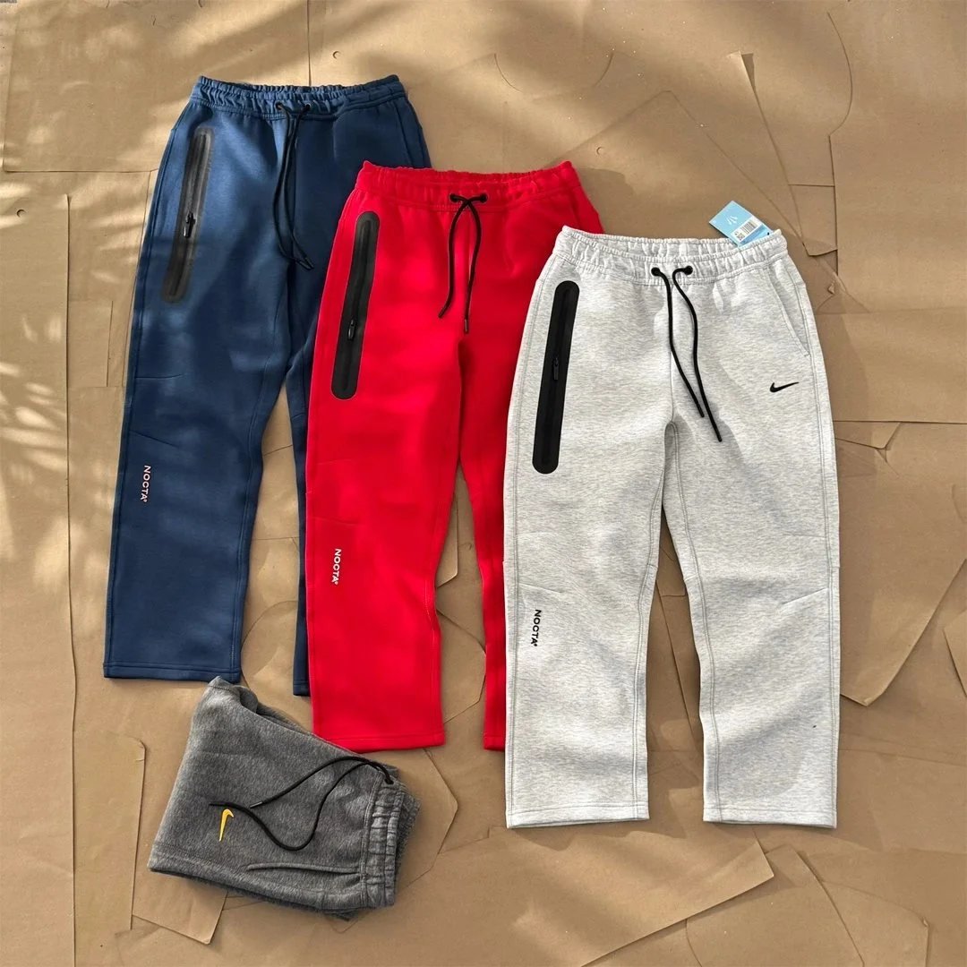 Nike Grey Fleece Track Pants with Zipper Side Pockets