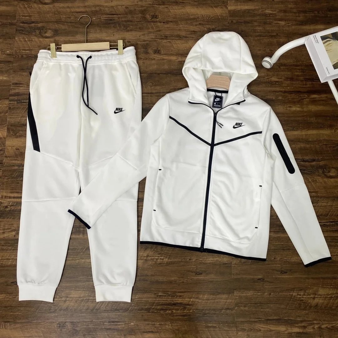 Nike White Hoodie and Pants Set
