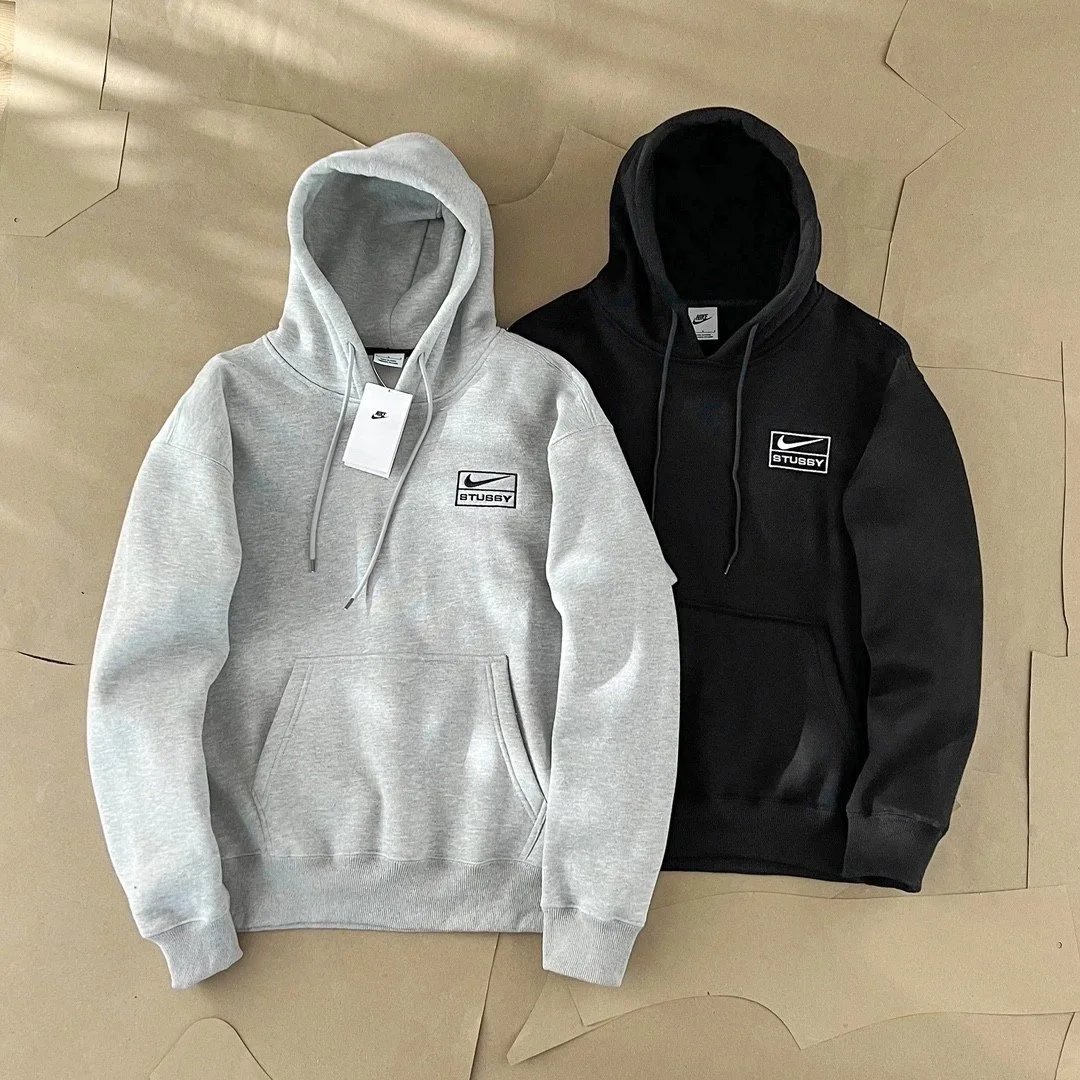 Stussy Nike Grey and Black Hoodies