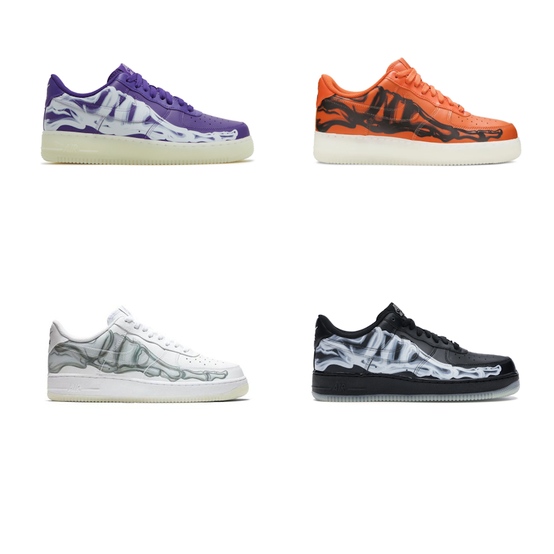 Nike Air Force 1 Low Sneakers in Purple, Orange, White, and Black