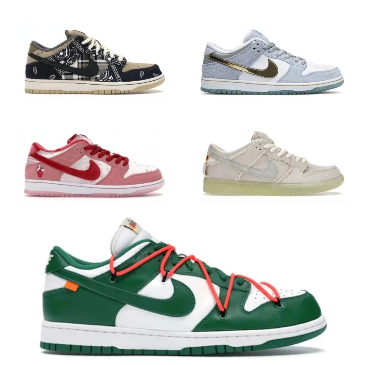 Nike Dunk Low Sneakers in Various Colors and Styles