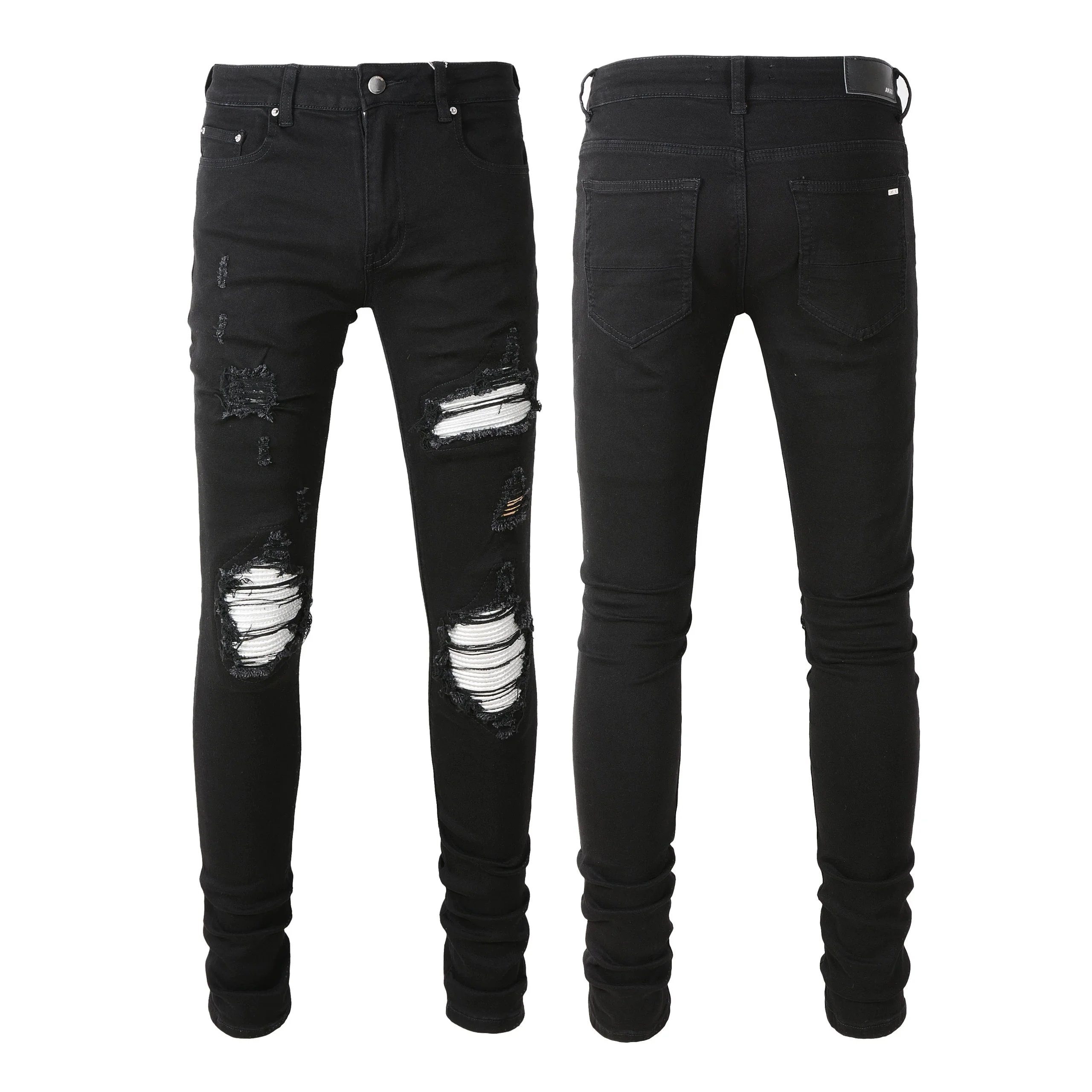 Black Distressed Ski