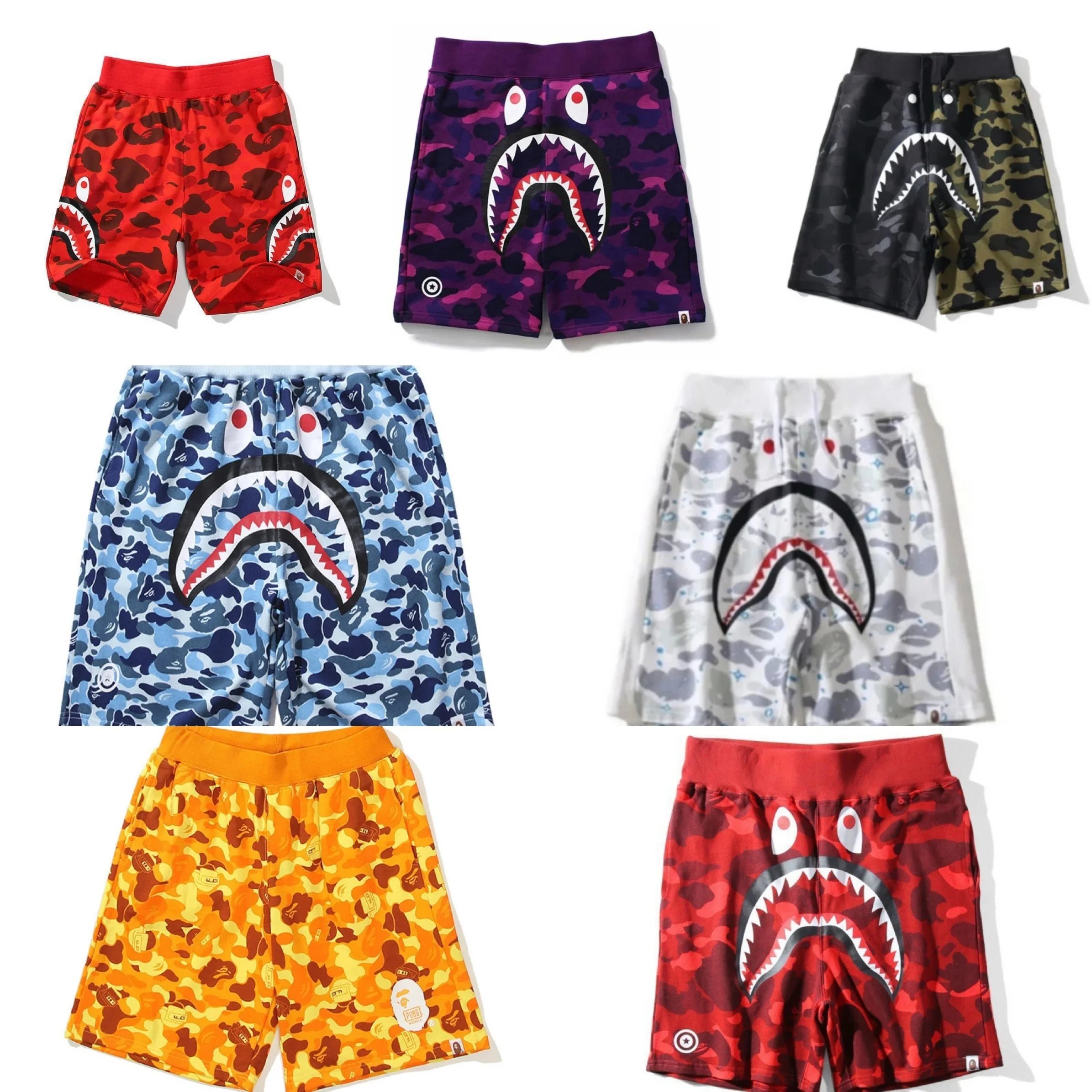 A BATHING APE Camo Shark Shorts