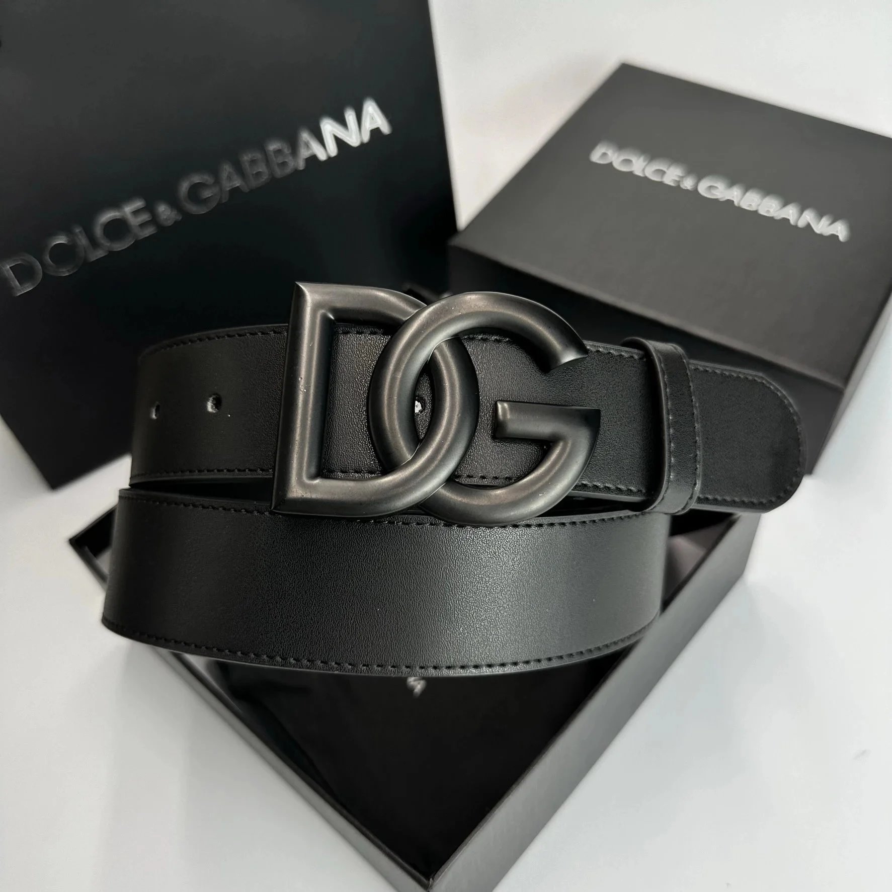 Dolce & Gabbana Black Leather Belt