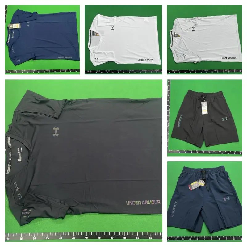 Under Armour Blue and Black Athletic Shirts and Shorts Set