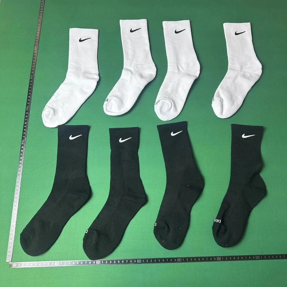 Nike White and Black Crew Socks