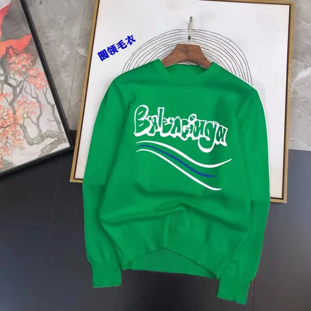 Balenciaga Green Round Neck Sweater