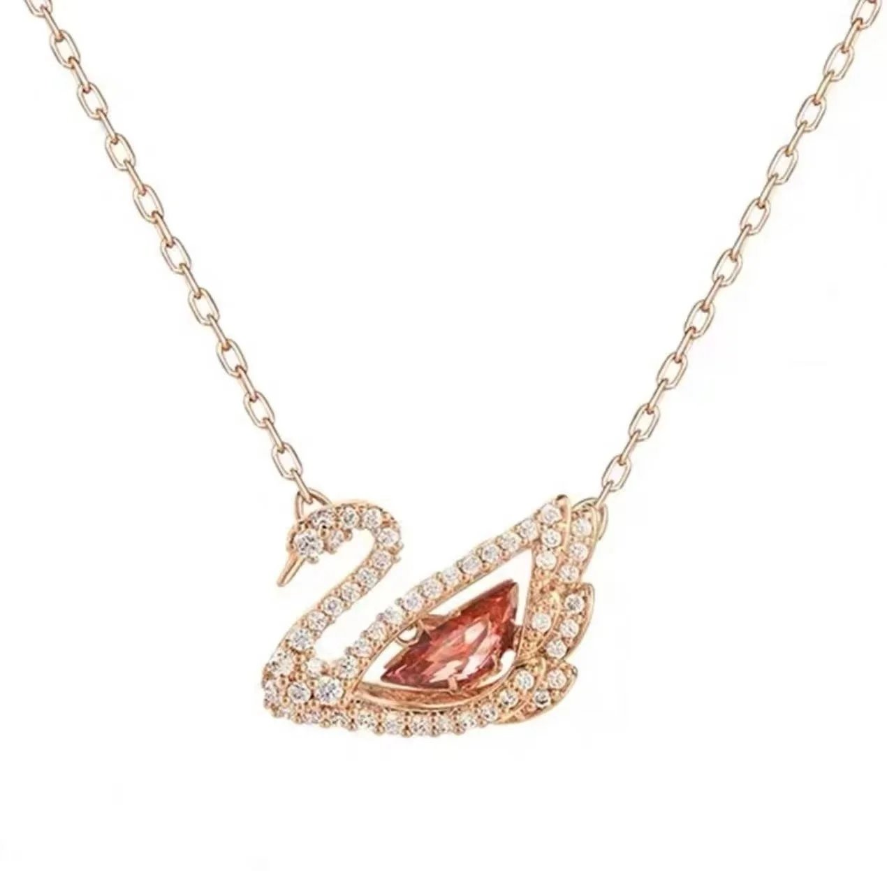 Swarovski Rose Gold Swan Necklace