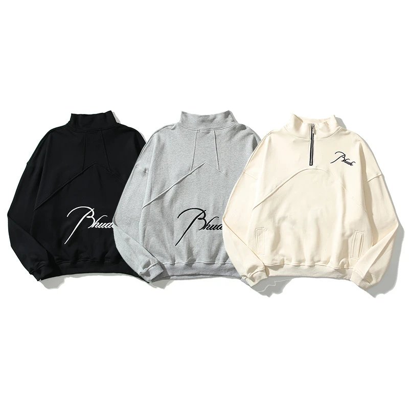 Phuad Black/Grey/Beige Half-Zip Sweatshirt