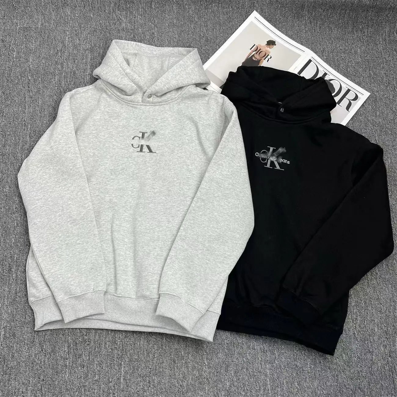 Calvin Klein Grey and Black Hoodies