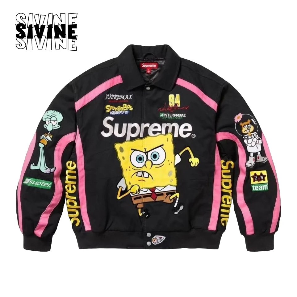 Supreme Black and Pink SpongeBob Jacket