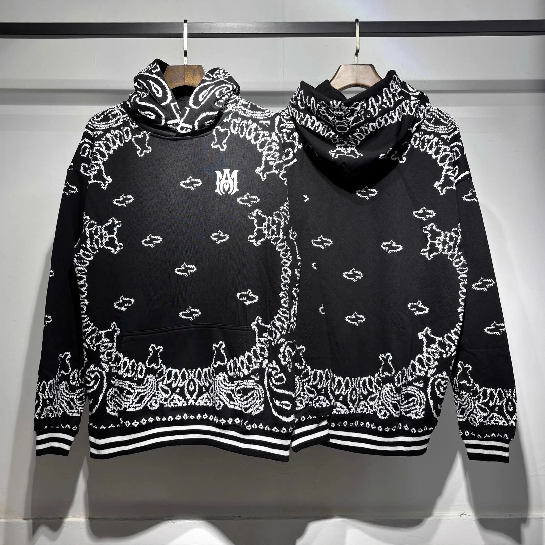 MH Black Bandana Print Hoodie