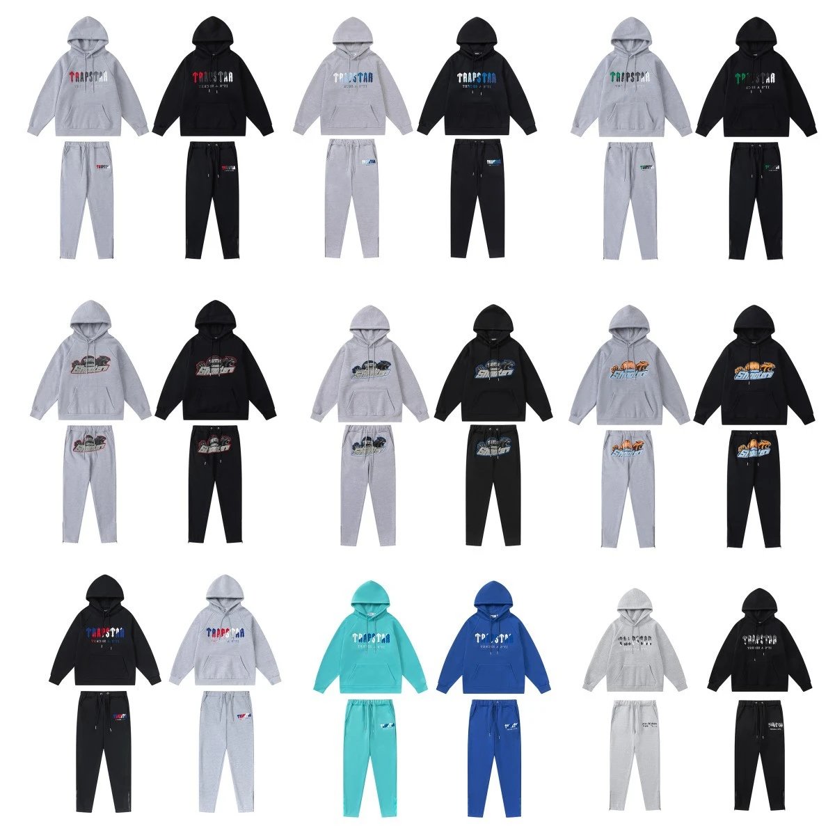 Trapstar Black Hoodie and Sweatpants Set